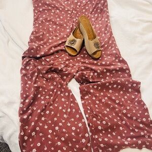 Wild Fable Floral Print Sleeveless Square Neck Waistless Jumpsuit size L